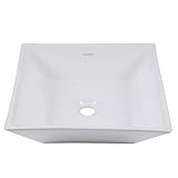 boharers bc01バスルームスクエア/ラウンドホワイトセラミック磁器容器シンク、洗面化粧台シンクアートBasin ホワイト BC3003C