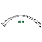 TOOGOO 2x 60cmフレキシブル編組ステンレススチール蛇口ホースコネクタ