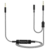 Asobilor 交換用チャットリンクプロオーディオアダプター Elgatoシリーズゲームキャプチャカード用 Nintendo Switch、PS5、PS4、キャプチャボイスチャット、ゲームサウンド、9.2フィート延長ケーブル(3.5mmジャック)に対応