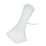 Dovewill 約100本　耐候性　結束バンド　セルフロック プラスチック ナイロン　ケーブル　タイ　ワイヤー　コード 　全２色９サイズ - 白, 3×200mm