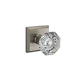 Baldwin PS。Cry。TSRクリスタルPassageドアノブセットwith Traditional SquareトリムFR、 PSCRYTSR150
