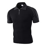 [サニー] Tactical T-shirt サバイバルゲーム装備 エアソフト ギア アウトドア シューティング 射撃 狩猟 迷彩服 戦闘服 タクティカル BDU 半袖 コンバット Tシャツ 吸汗速乾通気 - Black - XL