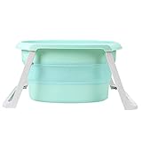 バスタブ大人用バスタブ/家庭用プラスチック折り畳み式浴槽/パッド付きバスタブ洗面器 (Color : Green)