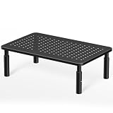 WORLDLIFT モニター台 机上台 PCモニタースタンド スチール製ノートパソコン台 耐荷重20kg 幅37cm 高さ調整可能 ブラック