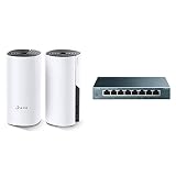 【セット買い】TP-Link メッシュ Wi-Fi システム 無線LAN AC1200 867 + 300 Mbps デュアルバンド 中継器 Deco M4 2ユニット ホワイト & TP-Link 8ポート スイッチングハブ 10/100/1000Mbps ギガビット 金属筺体 設定不要 ライフタイム保証 TL-SG108V4.2