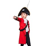 クリアストーン(Clearstone) コスプレ ハロウィン キッズキャプテン キッズ 140cm 男の子 レッド