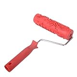 Pixnorペイントローラー、Empaisticツリーパターンでペイントローラーハンドル(赤)