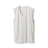 [白鷺ニット] 接触冷感 消臭加工 ストレッチ V首 Vネック サーフ シャツ タンクトップ メンズ 春夏 インナー 紳士 肌着 L1032T-E LL グレー