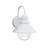 9022WH Seaside 1LT 12IN Exterior Wall Mount, White Finish [並行輸入品]