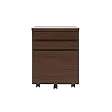 デスクワゴン［日本製］　　ダークブラウン　Ｂ・引出し