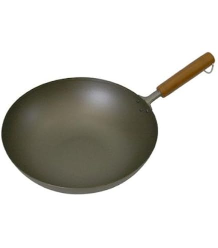 Amazon｜長谷元 純チタン 木柄いため鍋 28cm 本体:チタン 柄:木 日本