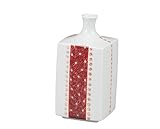 マルヨネ 九谷焼 花器・花瓶 4.3号一輪生・朱線小花 K4-1265