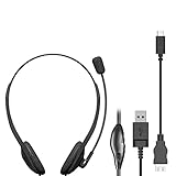エレコム ヘッドセット 有線 USB接続 オーバーヘッド型 マイクアーム付き USB Type-C変換ケーブル付属 両耳用 ブラック HS-HP22UCBK