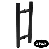 Probricoゲートドアプル12 " 305 mmバーンガラス木製ドアハンドルTバーTwo Sides Large 304ステンレススチールHeavy DutyドアPullsブラックつや消しニッケル