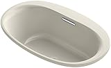 KOHLER K-5714-VBW-G9 Underscore Oval Drop-In VibrAcoustic Bath with Bask Heated Surface and Center D