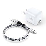 Hootek PD 充電器 小型 20W USB-C電源アダプタ+60W タイプC ケーブル 50cm 携帯便利 急速充電器 Type-C PD3.0対応/PSE認証/軽量 ACアダプター Type-C ケーブル 短い タイプC コンセント USB-C コンセント iPhone17、iPad(2025)、Galaxy S21、Pixel 7、Androidその他 Cタイプ機器対応(ホワイト)