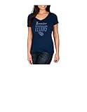 NFL Tennessee TitansレディースプログラムWinningランク半袖VネックTシャツ、大、海軍ヘザー