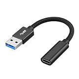 USB 3.1オス Type C メス 変換ケーブル 15cm USB タイプC 変換アダプタ オスメスコード 最大10Gbps高速データ転送 3A急速充電 ナイロン編み 高耐久 Surface PRO LTE Windows Ipad Pro Mac Book Proなど対応 (ブラック- A)