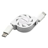 ラスタバナナ 充電ケーブル リールタイプ iPhone 用 高速充電 PD対応 Type-C to Type-C 80cm ホワイト R08CACC3A09WH