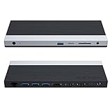 WAVLINK USB C 三重ディスプレイ ドッキングステーション 13-in-1 PC用100W充電対応、最大4K@60Hz DP HDMI USB 3.0 ギガビットイーサネット SD/TF カードスロット オーディオジャック搭載、Windows & Mac OS対応 …