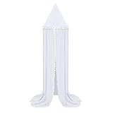 Samber Mosquito NetドームベッドキャノピーReading再生テント寝具子供子供の部屋装飾ラウンドコットンベッドMantle Baby Kids Games家 ホワイト Samber-