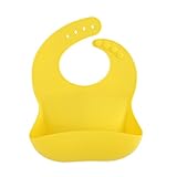 Jolieer 高品質 赤ちゃん スタイ 防水性 よだれかけ 柔らかくて、便利、お手入れ簡単 (黄色)