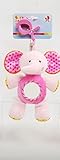 Linzyおもちゃ9 "赤ちゃん動物Rattle withミラー、Squeaky、クリップon-elephant 9インチ、グレー