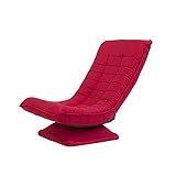 Zhi lian® 回転可能な怠惰なソファ折りたたみチェア床リクライニングチェア取り外し可能なソファクッション (色 : Red)