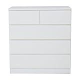 チェスト 整理 タンス 洋服ダンス 幅75cm 奥行45cm カラー：ホワイト