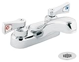 Moen 8218 COMMERCIAL m-dura 4インチセンターセット洗面所蛇口withグリッドStrainer 2.2 GPM、クロム