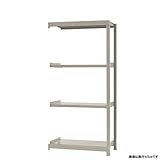 軽中量棚200kg 連結 幅90×奥行30×高さ180cm 4段 アイボリー 200kg/段