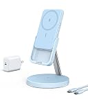 Anker 633 Magnetic Wireless Charger (MagGo)(マグネット式 3-in-1 ワイヤレス充電ステーション) 【モバイルバッテリー機能搭載 / 5000mAh / USB急速充電器付属/マグネット式/ワイヤレス出力 (7.5W) / PSE技術基準適合 MagSafe対応iPhoneシリーズ専用 (ブルー)