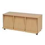 JKプラン Carmine スタッキングフラップシリーズ ディスプレイラック3P×１個(キャスター付き） 幅37cm ナチュラル fr-053ca-na