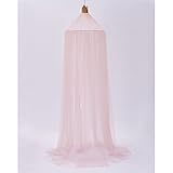 子ラウンドレースカーテンドーム – Mosquito Netベッドキャノピー糸再生ベッドテントfor Kids 94インチ 94 inch ピンク