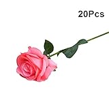 Vosarea 造花　ローズ　バラ　薔薇　人工ローズ　シルクフラワー　シミュレーション　ウェディングパーティ　フェスティバルの装飾　20ピース（ピンク）