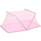 SUSUQI　ベビー 赤ちゃん用折りたたみ式蚊帳 ムカデや蚊 ワンタッチ式蚊帳　 ムカデ対策 簡単設置 簡単収納　ベビー用蚊帳ベッド　虫よけネット　夏必需品 底付き size 96*48*56cm (