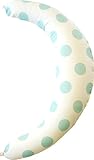 洗える三日月形の抱き枕・ロング授乳クッション 《しっかり1mmビーズtype》 / ミントドット【日本製】