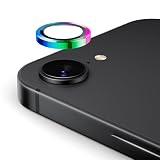 Podick カメラフィルム iPhone 16E/17E用 カメラ保護 9H強化ガラス アルミ合金 アイフォン16e/17e カメラカバー キズ防止 耐衝撃 高透過率 黒縁取り 露出オーバー防止 極薄 レンズカバー プロテクター カラフル