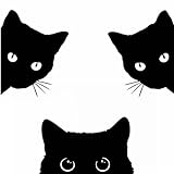 PAVIKE 車ステッカー 車 面白いステッカー 黒猫 車傷隠しステッカー 凹み キズ隠しに 取り付けが簡単 おしゃれ 車用防水ステッカー 車やドアや壁の装飾用品 DIY飾りシール 猫3匹
