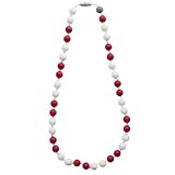 Itzy Ritzy Teething Happens Silicone Jewelry Necklace Bead, Game Day Red by Itzy Ritzy