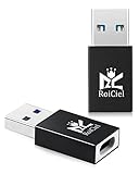 【2個セット】RoiCiel （ディアルズシーリズ） Type A(オス)to Type C(メス)変換コネクター USB 変換アダプタ USB-A to Type C 3.1 変換コネクタ 急速充電 高速データ転送対応RC-CTA-S02-B(Type-CからUSB-Aへ変換アダプタ)