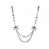 Kole Imports BG122 Black Crystal Skull and Crossbones Multi Strand Necklace [並行輸入品]