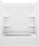スターリング71370110 – 0 Ensemble Medley series-7137 60-inch X 30インチx 73-inchバス/シャワー左側ドレイン付き、ホワイト
