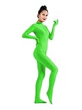 Sheface Spandex One Piece Unitard Full Bodysuit Costume (Medium, Lime Green)