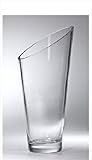Majestic Gifts T-730-9 Classic clear 10 in. High Quality Glass Slanted Vase