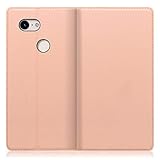 LOOF SKIN SLIM レザー 薄型 手帳型 スマホケース for Google Pixel 3 用 ケース カバー 手帳型ケース カード収納 マグネット付き ベルトなし [アンバーローズ]