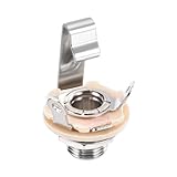 uxcell ギター用インプットジャック 1/4"ステレオジャックモノパネルマウントソケット シルバー ギターベース スピーカー フットスイッチ用
