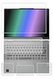 [4点セット(画面+パームレスト+タッチパッド+キーボードカバー)] ClearView Lenovo IdeaPad 5x 2-in-1 Gen 9 14インチ 2024年モデル用 [高硬度9H ブルーライトカット] 液晶 保護 フィルム 傷に強い高硬度！ブルーライトカット率 30％以上！＋カーボン調 保護フィルム 日本製