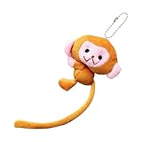 ぬいぐるみキーチェーン、ぬいぐるみ猿のぬいぐるみ - 漫画のぬいぐるみモンキーペンダントドール - クリエイティブな柔らかい動物のおもちゃ、装飾的なアクセサリー、男の子の女の子のための車の鍵ホルダー