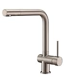 Ruvati RVF1235K1BN Single Handle Kitchen Faucet with Soap Dispenser, Stainless Steel [並行輸入品]